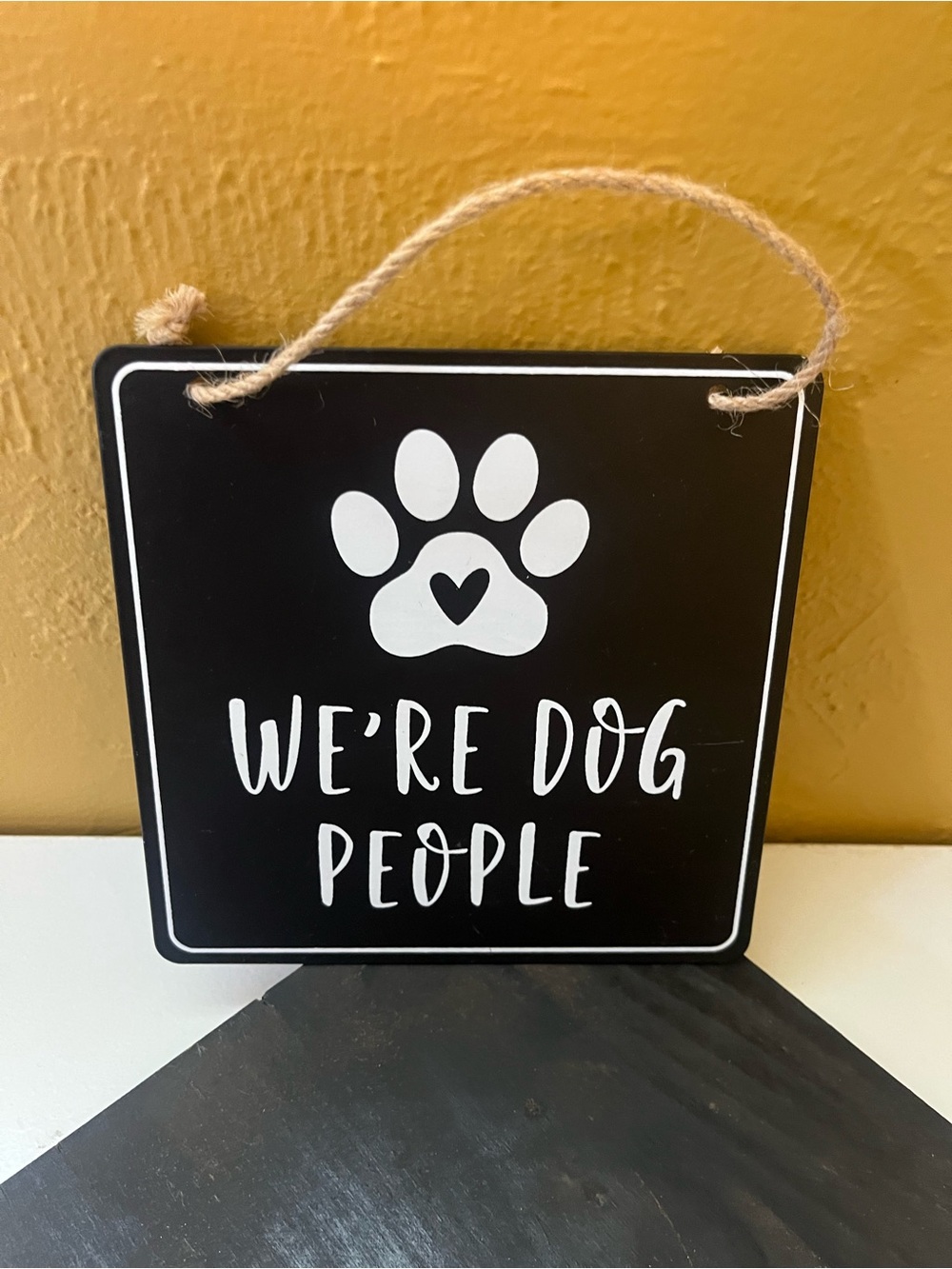 Black "We're Dog People" Hanging Sign - Decorative Pet Wall Plaque